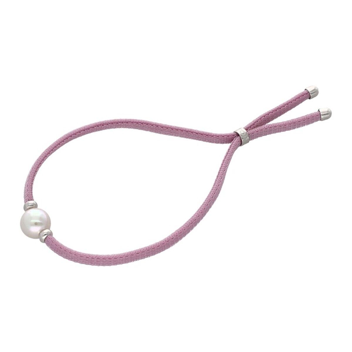 Majorica armbånd til kvinder - rosa snøre med perledetalje