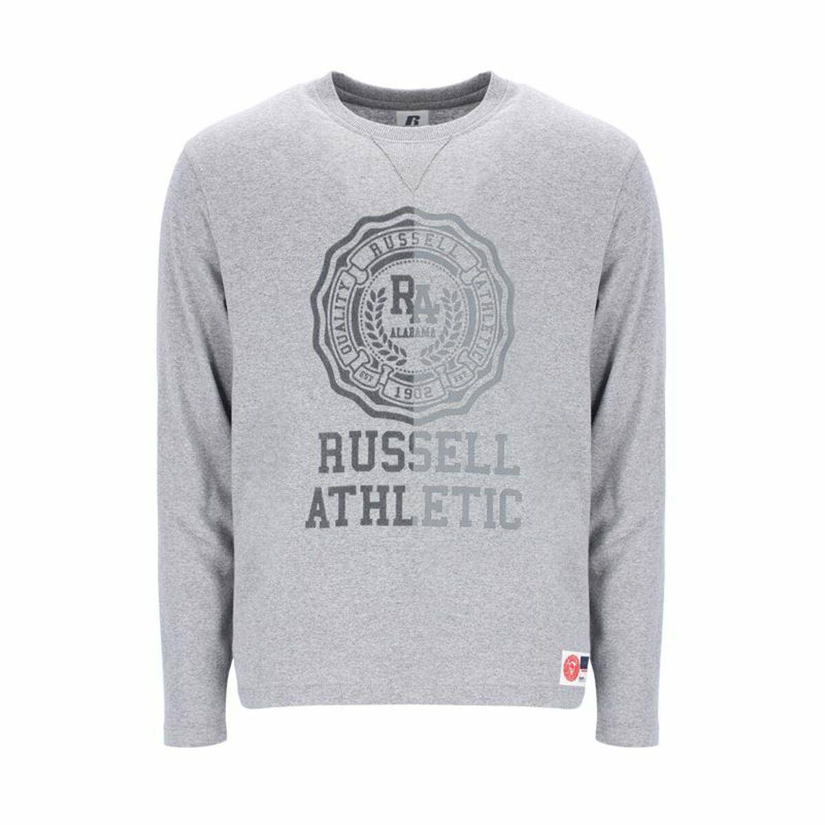 Langærmet T-shirt til Mænd Russell Athletic Collegiate Lysegrå XL