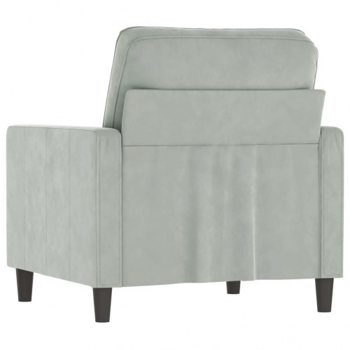 Lænestol i velour - 60 cm sædebredde, lysegrå