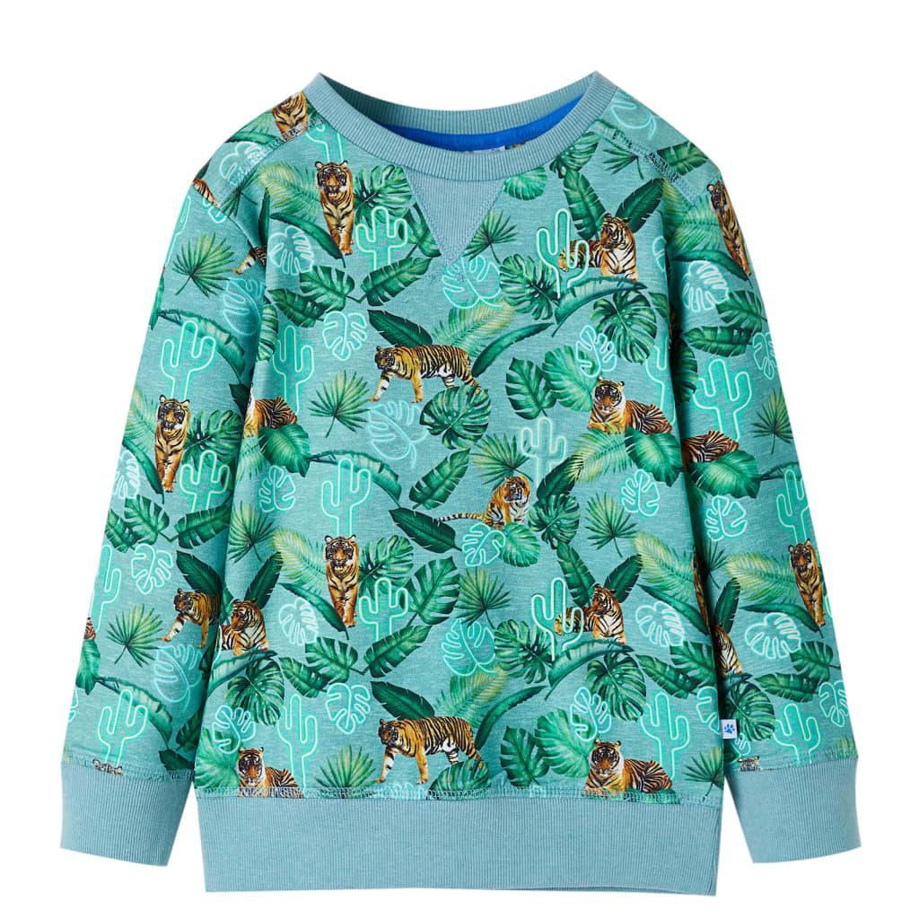 Sweatee Shirt Til Børn 128 Lys Grønmeleret