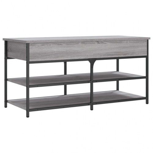 Skobænk med opbevaring 100 x 42,5 x 50 cm - grå sonoma-eg