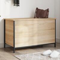 Opbevaringsbænk 80x42,5x50 cm konstrueret træ sonoma-eg