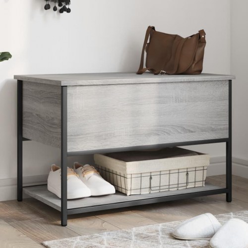 Opbevaringsbænk 70 × 42,5 × 47 cm - konstrueret træ, grå sonoma-eg