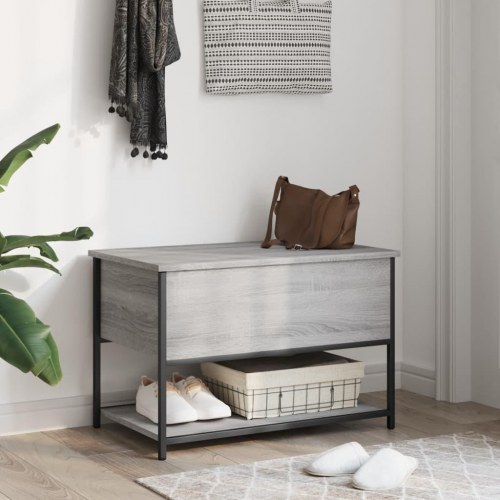 Opbevaringsbænk 70 × 42,5 × 47 cm - konstrueret træ, grå sonoma-eg
