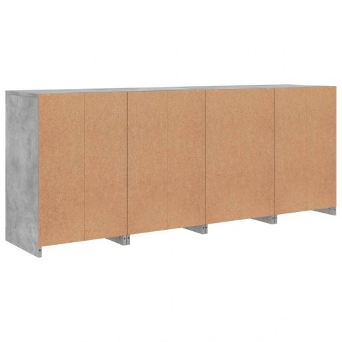 Skænk med LED-lys - betongrå 164 × 37 × 67 cm