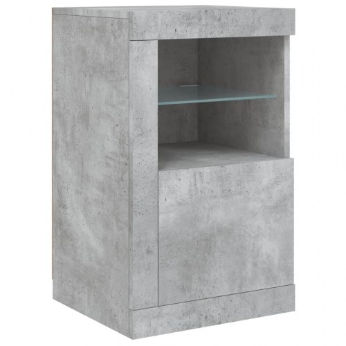 Skænk med LED-lys - betongrå 164 × 37 × 67 cm