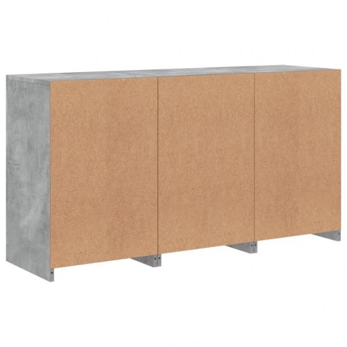 Skænk med LED-lys 123×37×67 cm - betongrå