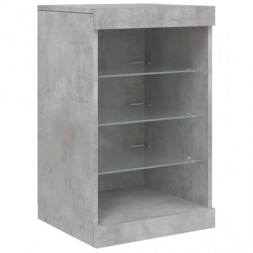 Skænk med LED-lys 123×37×67 cm - betongrå