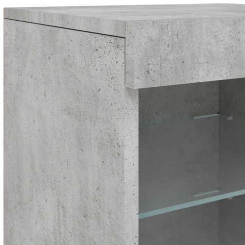 Skænk med LED-lys 123×37×67 cm - betongrå