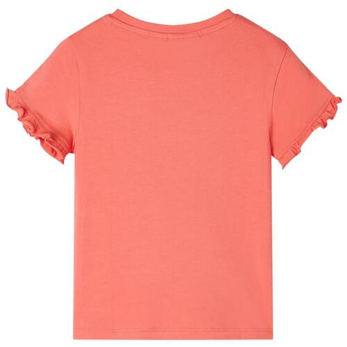 T-shirt til børn str. 104 koralfarvet