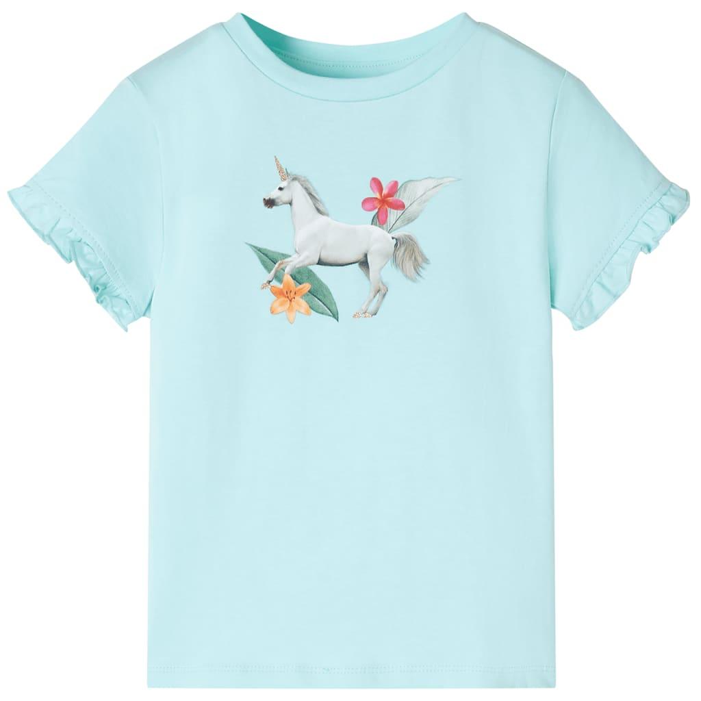 T-shirt til børn str. 116 aquablå