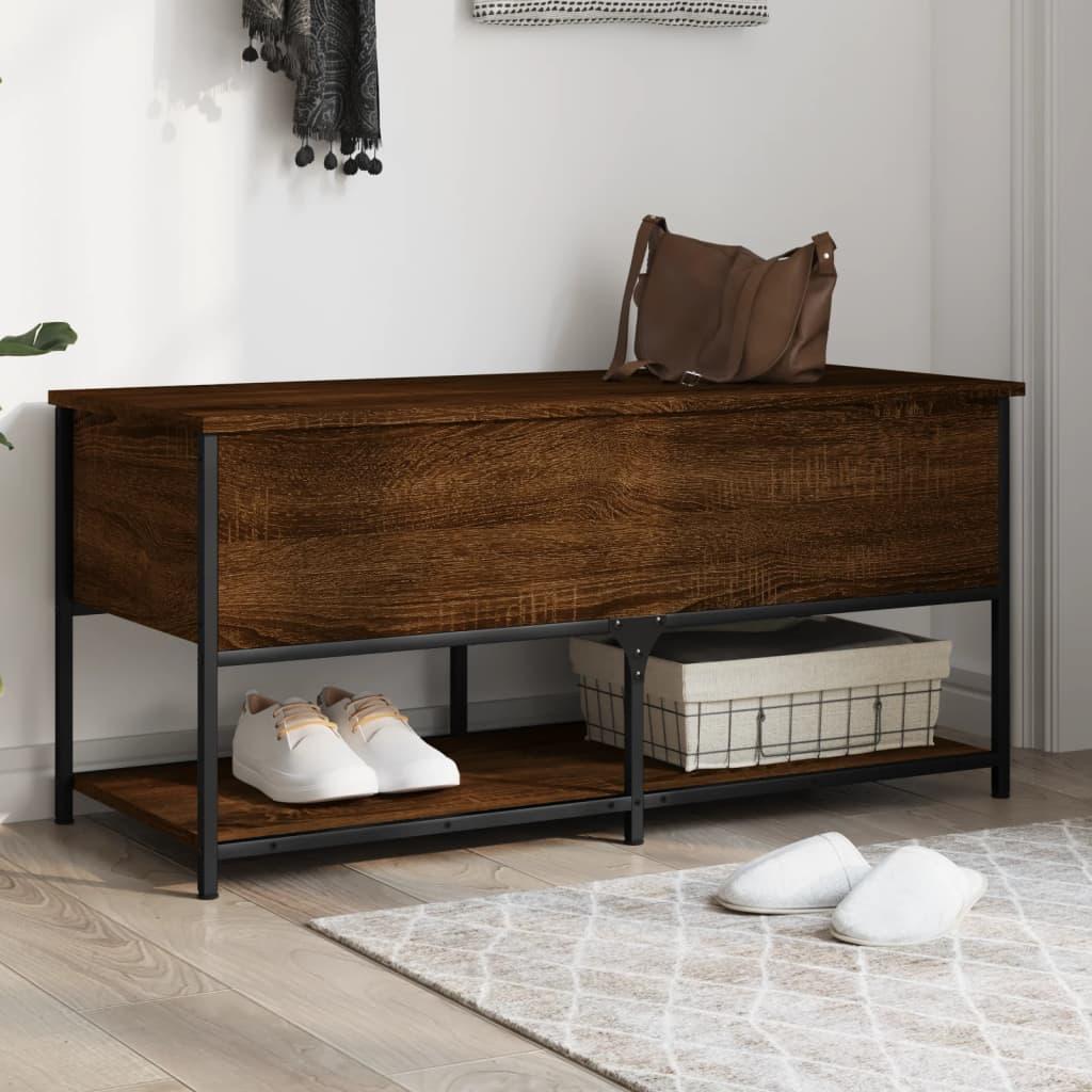 Opbevaringsbænk 100x42 5x47 Cm Konstrueret Træ Brunt Egetræ