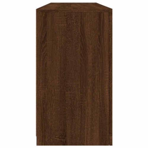 Skænk med LED-lys 163x37x67cm brun egetræsfarve
