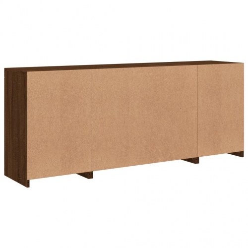 Skænk med LED-lys 163x37x67cm brun egetræsfarve