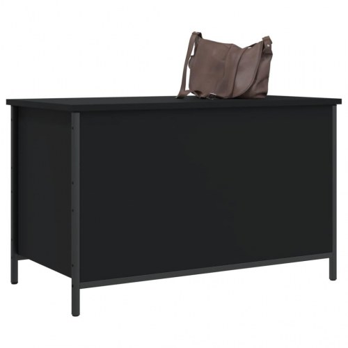Opbevaringsbænk 80x42,5x50 cm konstrueret træ sort