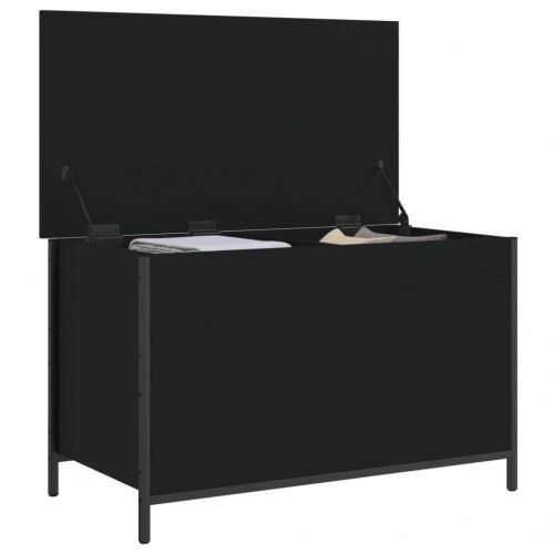 Opbevaringsbænk 80x42,5x50 cm konstrueret træ sort