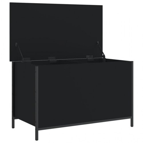 Opbevaringsbænk 80x42,5x50 cm konstrueret træ sort