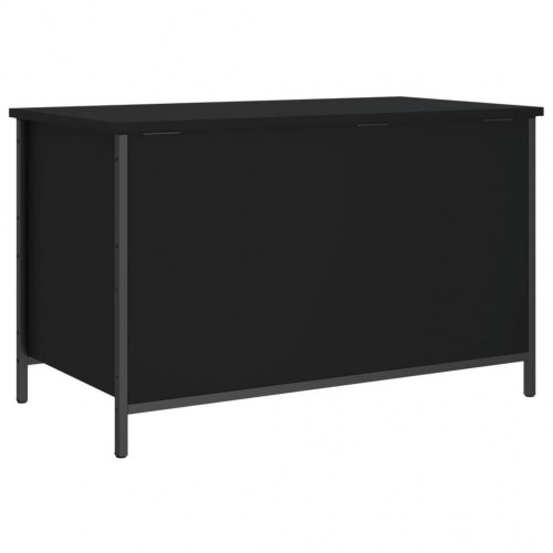 Opbevaringsbænk 80x42,5x50 cm konstrueret træ sort