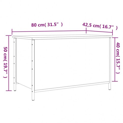 Opbevaringsbænk 80x42,5x50 cm konstrueret træ sort