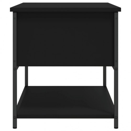 Opbevaringsbænk 70x42,5x47 cm konstrueret træ sort