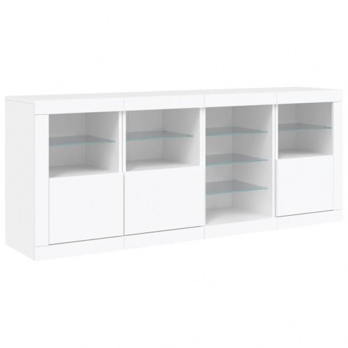 Skænk med LED-lys 164 × 37 × 67 cm - hvid