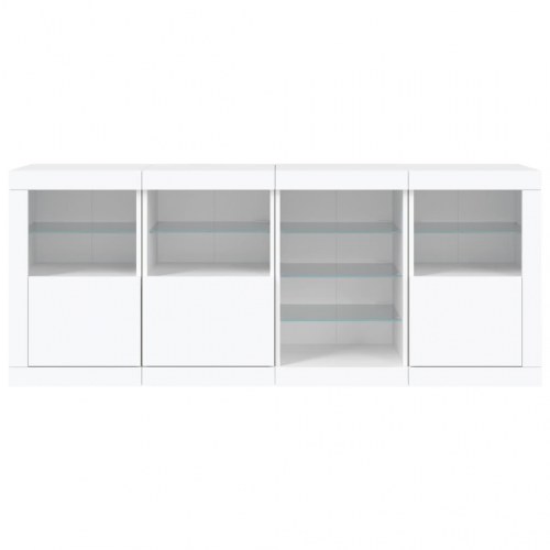 Skænk med LED-lys 164 × 37 × 67 cm - hvid