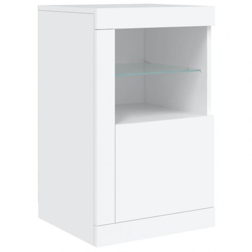 Skænk med LED-lys 164 × 37 × 67 cm - hvid