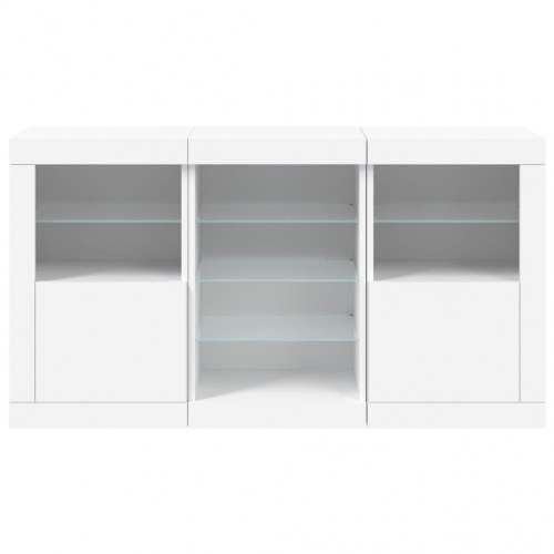 Skænk med LED-lys 123 × 37 × 67 cm - hvid