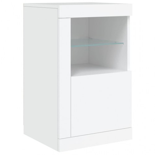 Skænk med LED-lys 123 × 37 × 67 cm - hvid