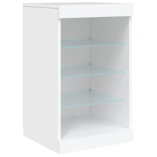 Skænk med LED-lys 123 × 37 × 67 cm - hvid