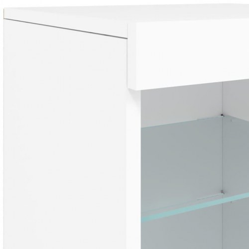 Skænk med LED-lys 123 × 37 × 67 cm - hvid