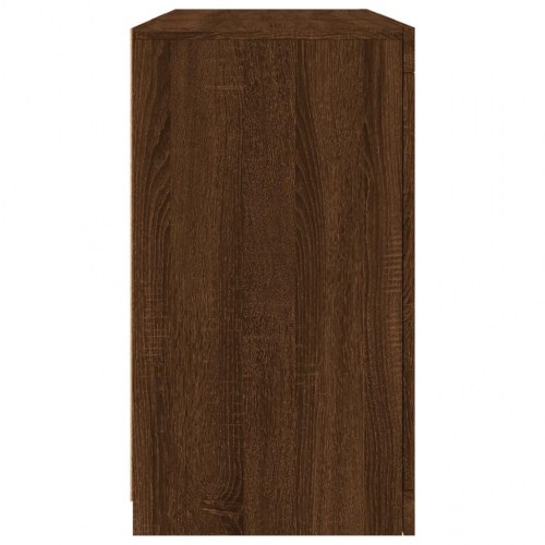 Skænk med LED-lys 123x37x67 cm brun egetræsfarve