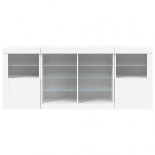 Skænk med LED-lys 163x37x67 cm hvid