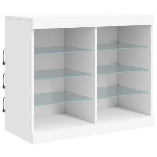 Skænk med LED-lys 163x37x67 cm hvid