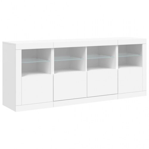 Skænk med LED-lys 163 x 37 x 67 cm - hvid