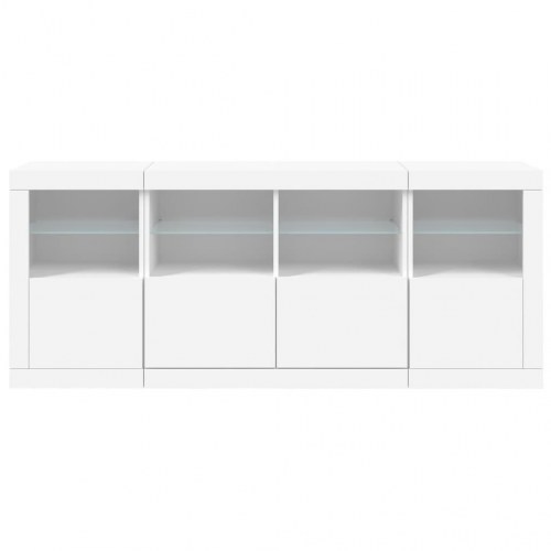 Skænk med LED-lys 163 x 37 x 67 cm - hvid