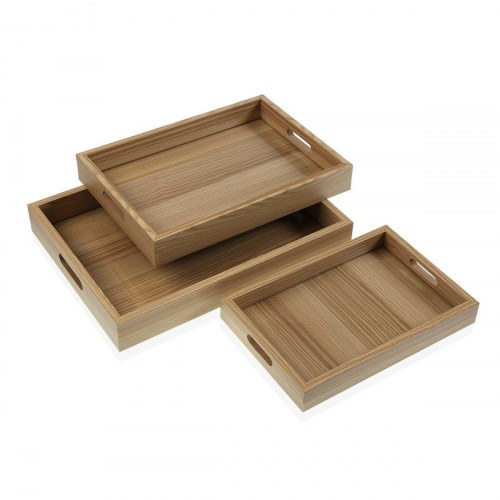 Serveringsbakker i træ - Versa bakkesæt, MDF, 30 × 5,5 × 40 cm (3 dele)