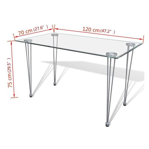 Spisebord med glasbordplade klar
