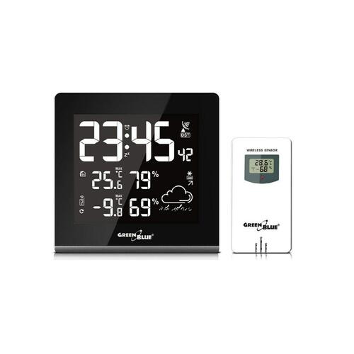 Multifunktionel vejrstation Greenblue GB151 Hvid Sort