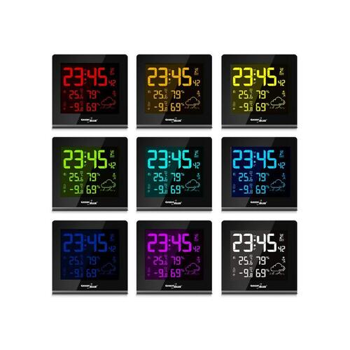 Multifunktionel vejrstation Greenblue GB151 Hvid Sort