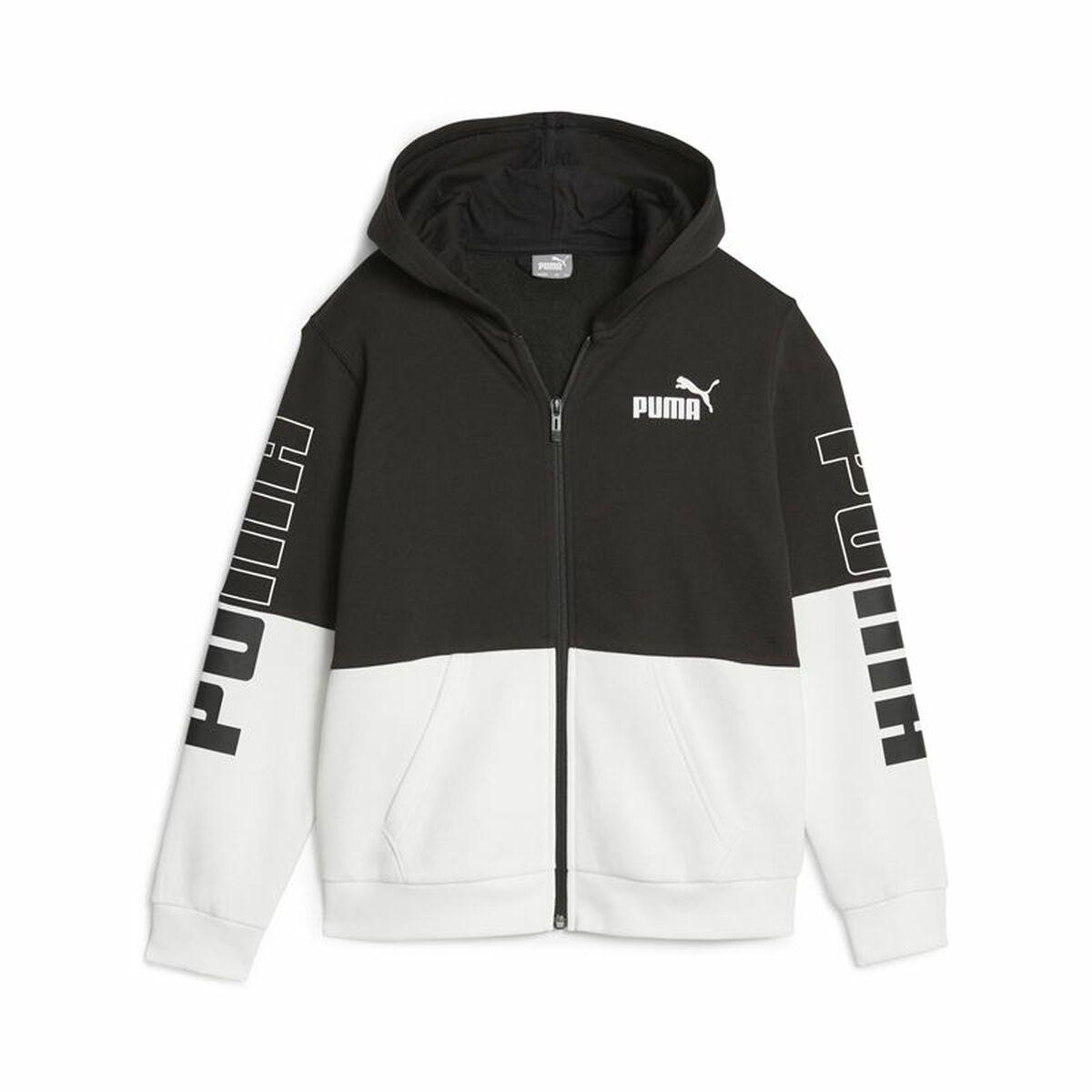 Unisex Hættetrøje med Lynlås Puma Sort 15-16 år