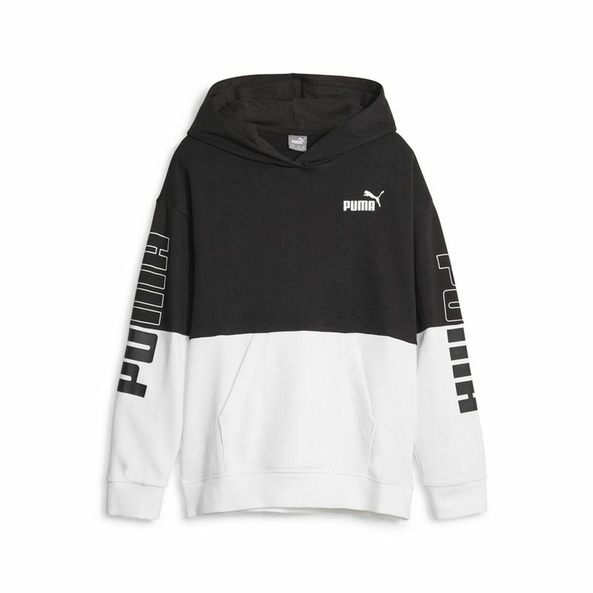 Sweatee Shirt Til Børn Puma Power Colorblock Sort