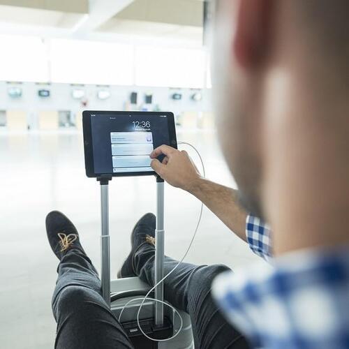Trolley med USB-oplader og Støtte til Tablet (37,5 x 57 x 23 cm) 146016 Grå