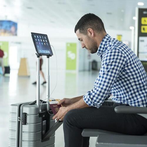 Trolley med USB-oplader og Støtte til Tablet (37,5 x 57 x 23 cm) 146016 Grå