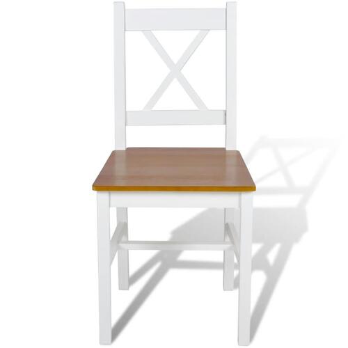 Spisebordsstole 2 stk. fyrretræ hvid