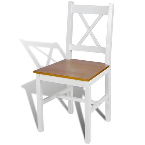 Spisebordsstole 2 stk. fyrretræ hvid