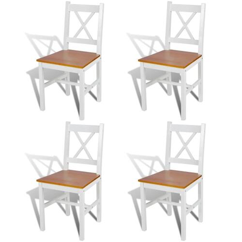 Spisebordsstole 4 stk. fyrretræ hvid