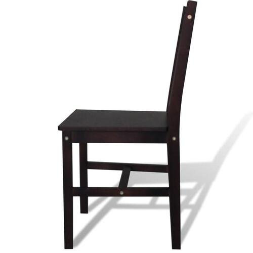Spisebordsstole 2 stk. fyrretræ mørkebrun