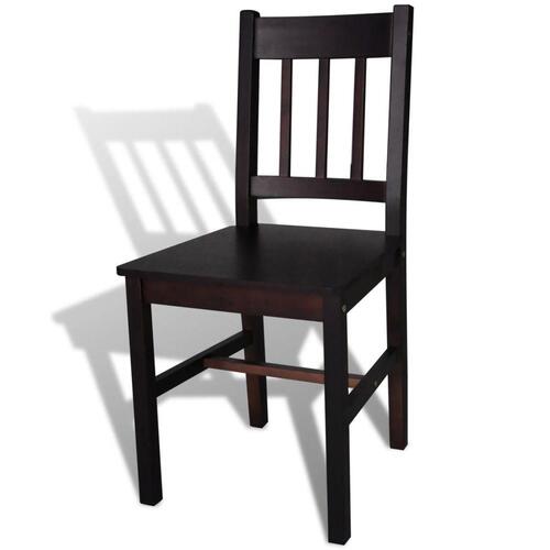 Spisebordsstole 4 stk. fyrretræ mørkebrun