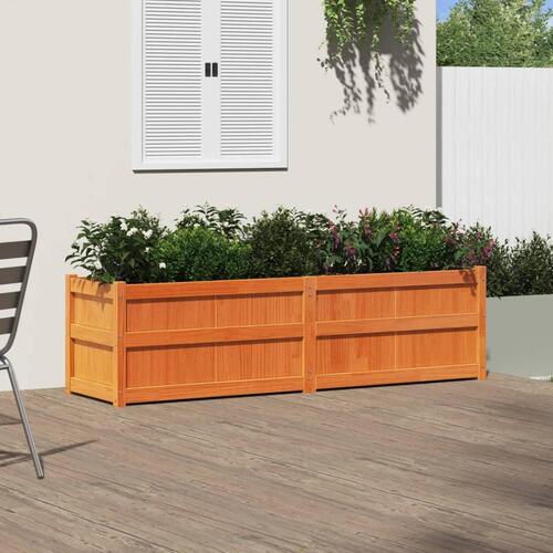 Plantekasse 180x50x50 cm massivt fyrretræ gyldenbrun